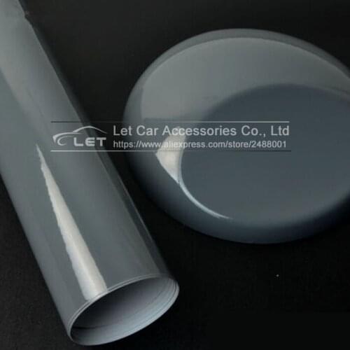 High Gloss Cement Gray Vinyl Film Super Shiny Glossy Vinyl Film Car Wrapping Foil with Air Bubble Free