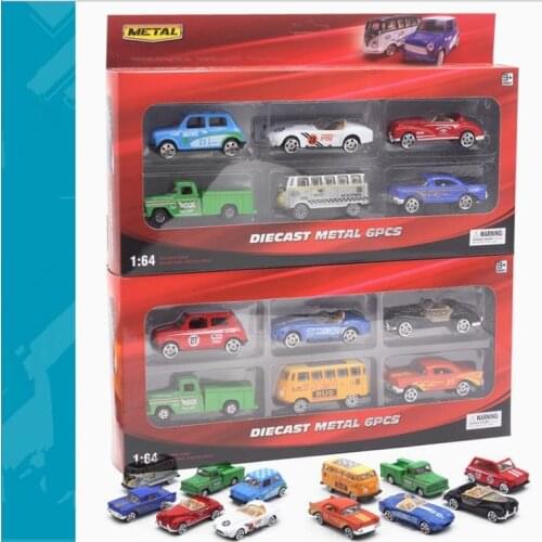 Simulation classic car toy,1:64 scale alloy bus,truck car toys,6pcs Collecting toy model,childs gift, wholesale,free shipping