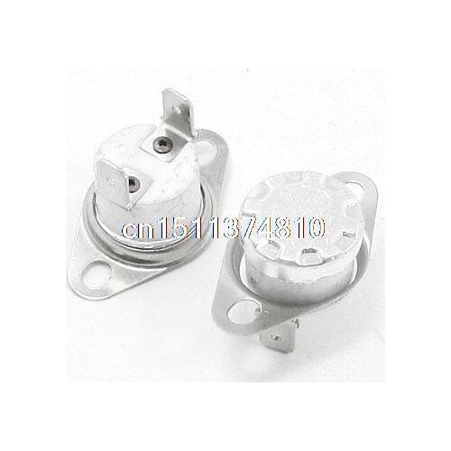 2 Pcs 185 Celsius NC Bent Foot KSD301 Ceramic Thermostat Switch 10A AC 250 Volt
