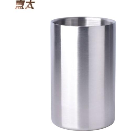 1.6L Good Guality Double Wall Stainless Steel Ice Bucket Practical Bar Container Barrel Wine Cooler Champagne Keg Whisky