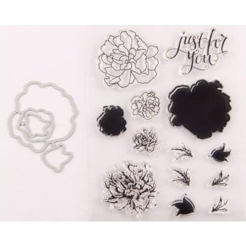 Metal Cutting Dies and Clear Stamps For Paper Making Card Craft Sets T1545 Just for You Knife Mold Set