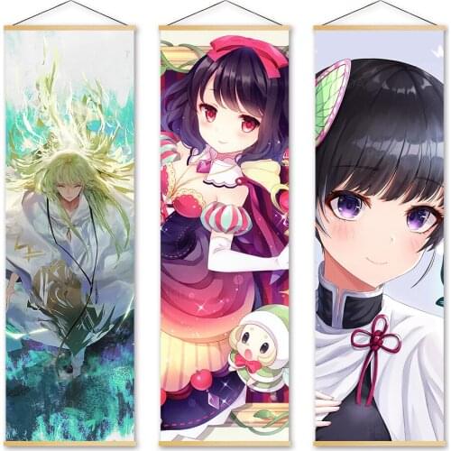 Wall Art Canvas Demon Slayer Kimetsu No Yaiba Picture Painting Print Poster Solid Wood Hanging Scrolls Hot Anime Home Decoration
