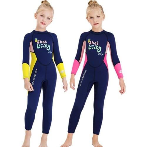 3MM neoprene Wetsuit for girls diving suit thick Cold-proof Sun-proof wetsuit one-piece set children Surfing snorkeling swimwear
