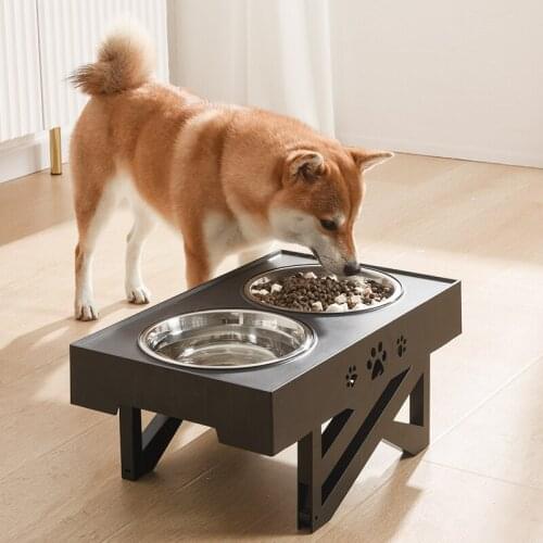 Non-Slip Adjustable Dogs Double Bowl Pet Cat Food Feeding Dish Bowls Dogs Water Feeder Removable dispenser
