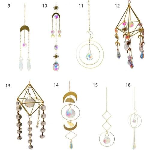 Suncatcher Pendant Eye-catching Decorative Glass Faux Crystal Suncatcher Rainbow Prism Pendant Home Crafts Hanging Decoration