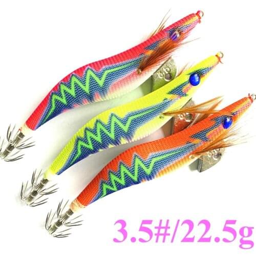 New Lightning Ribbon Sound Beads Wood Shrimp 3.0/3.5 No. 22.5G Luminous Plastic Squid Hook Lure Fake Bait