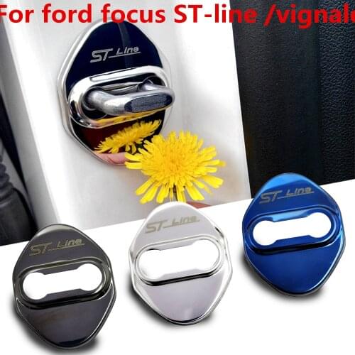 FLYJ 4PCS Car Door Lock Buckle cover car accessories interior protector Buckle For Ford Focus 2019-2020 Vignale stline