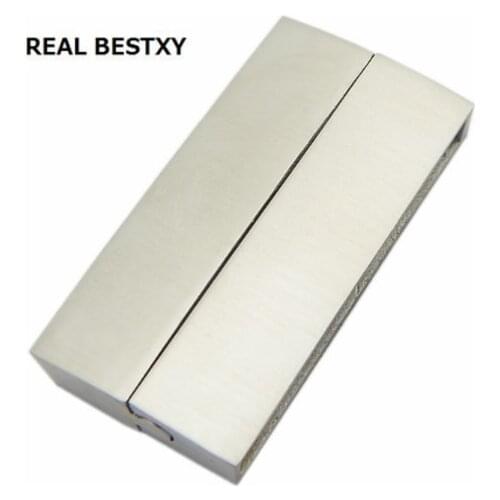 REAL BESTXY 10pcs/lot Never Fade 316 Stainless Steel Flat Bracelet Clasps with Custom Logo on