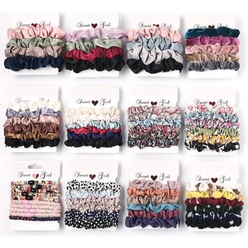 Hot Sale 3Pcs/Lot Hairband Elastic Rubber Bands Headband Scrunchie For Women Girl hair accessories QY123035