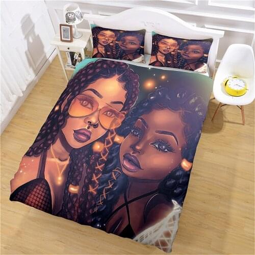 Luxury Bedding Duvet Cover Sets Comforter Silky Full Size Bedroom Two Pretty Girls Western Style Trend Printed Modern Custom