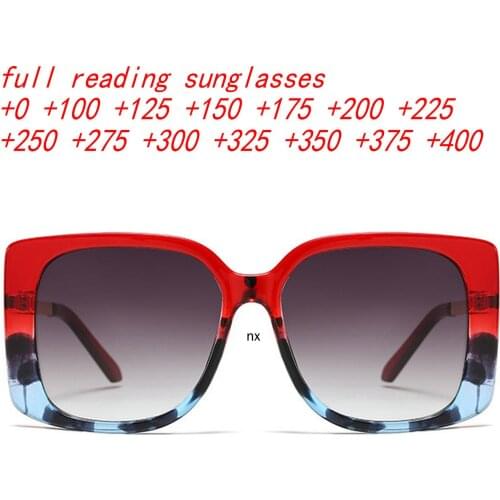 Vintage Square Reading Sunglasses Women Full Frame Eyeglasses Men Retro Magnifying Sun Reader Glasses Anti-fatigue Presbyopia NX