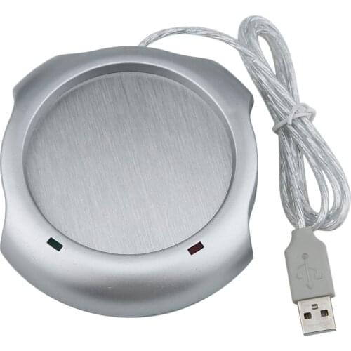 Beverage Cup Silver 4 Port USB Hub Tea Coffee Cup Mug Warmer Liquid Temperature Electric Warmer For PC Heater Pad