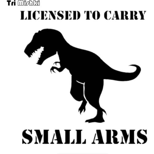 Tri Mishki HZX687# 15x15.7cm Licensed to carry small arms car sticker auto Windscreen Vinyl Decals Accessories Car Sticker