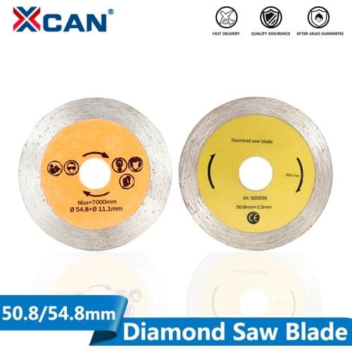 XCAN Diamond Saw Blade 50.8/54.8mm Mini Saw Disc with 6mm Shank Mandrel for Cutting Stone Circular Saw Blade