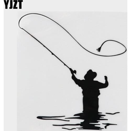 11.9CM*13.2CM Fly Fishing Sticker Car Decal Fun Fishing Vinyl S9-0088