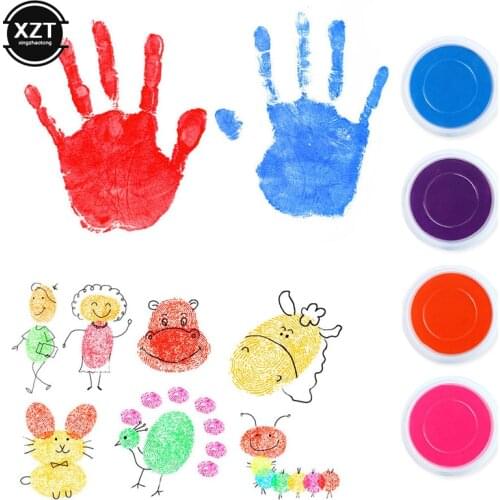 Funny 6 Colors Ink Pad Stamp DIY Finger Painting Craft Cardmaking For Kids Montessori Drawing baby toys 0-12 months Kids Toy