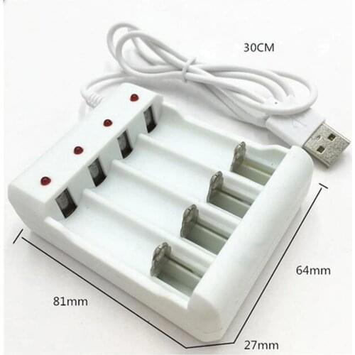 4 Slots USB Fast Charging AAA and AA Battery Charger Short Circuit Protection Rechargeable Battery Station High Quality