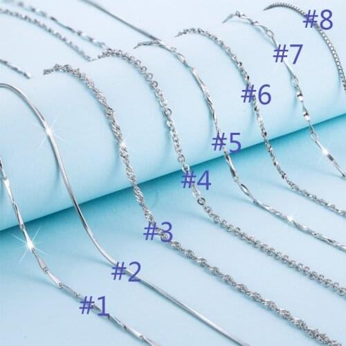 Lo Paulina Sterling Silver 925 Box Chains Snake O-Chain Water-Wave-Chain For Woman 40cm/45cm 0.7/0.8mm Chain Necklace LPN001