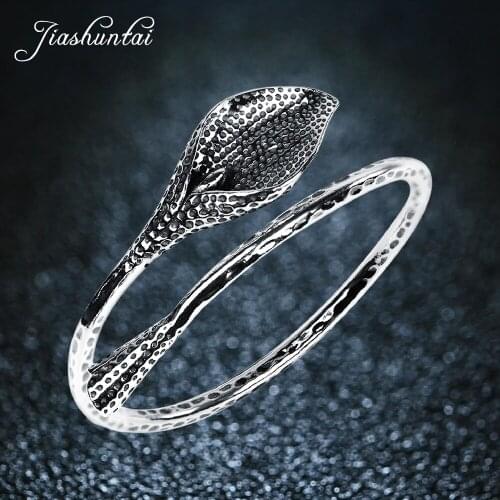 JIASHUNTAI Retro Silver Bangles For Women Lotus Leaf S990 Sterling Silver Jewelry Handmade Fashion Opening