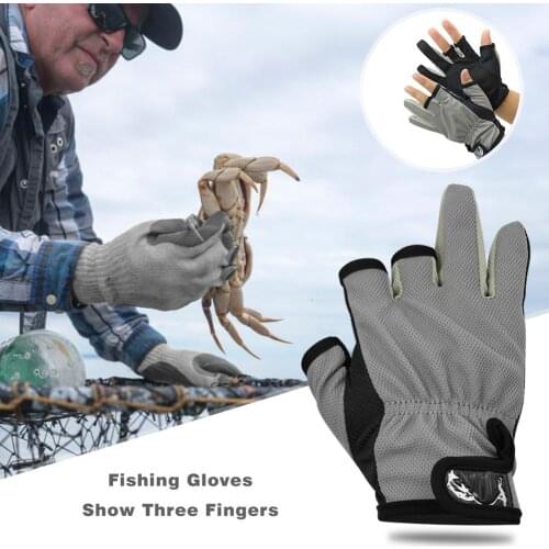 Flexible Outdoor Fishing Gloves Three Fingers Cut Sports Half Finger Breathable Compression Resistance Outdoor Fishing