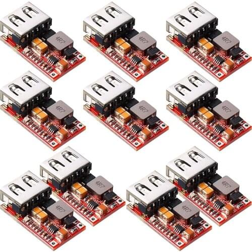 10 Pieces DC-DC Buck Voltage Regulator Module 6-24V 12V/24V to 5V 3A USB Charger Module Buck Converter Regulator