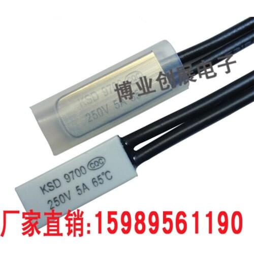 10pcs/Thermal protector/Thermostat/Temperature control switch KSD9700 30 degree 5A/250V Normally open N.O Metal/Plastic shell
