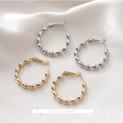 14K gold-clad French retro circle earrings diy handmade material accessories