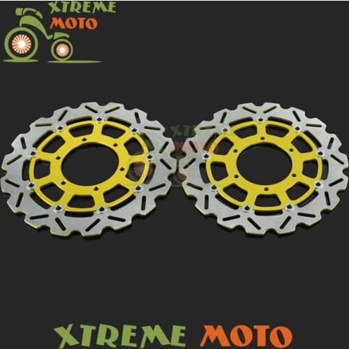 2Pcs Gold Motorcycle Front Floating Brake Disc Rotor For GSXR GSXR600 GSXR750 2008-2014 GSXR1000 2009-2014 10 11 12 13 14