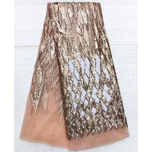 2021 High Quality Sequence French Nigerian Sequins Net African Tulle Mesh Lace Fabric For Dress 5 Yards/Lot ZJ0523