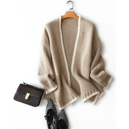 2021 witner new fashion 100% cashmere oversized warm thick open cardigan coat ladies chic v neck softness vest women knitted