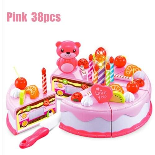 38-80PCS DIY Cake Toy Kitchen Food Pretend Play Cutting Fruit Birthday Toys Miniature Food Toys for Girls Children Gifts