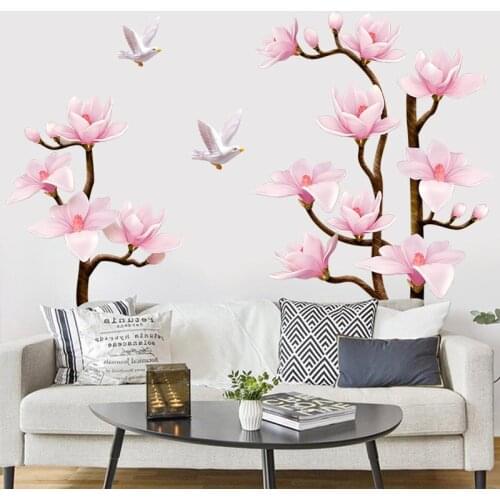 3D Flowers Wall Stickers Fridge Sticker Living Room Bedroom Decor Aesthetic Self-adhesive Wallpaper Wedding Room Decal Art Mural
