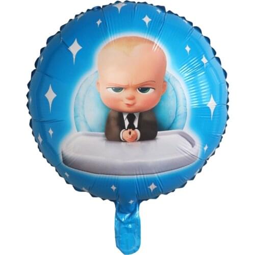 50pcs 18inch Round Baby Boss Birthday Party Theme Foil Helium Balloons Kids Birthday Party Decorations Supplies Air Globos Ball