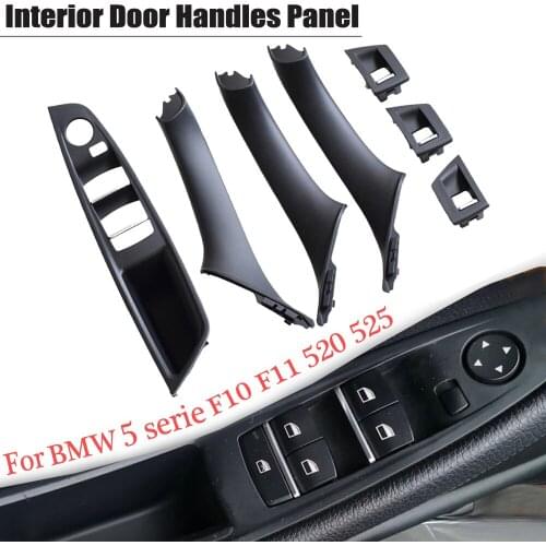 7Pcs Car Driver Seat Front Left Armrest Interior Door Handle Pull 1 Hole For-BMW F10 2010-2017 LHD Auto Interior