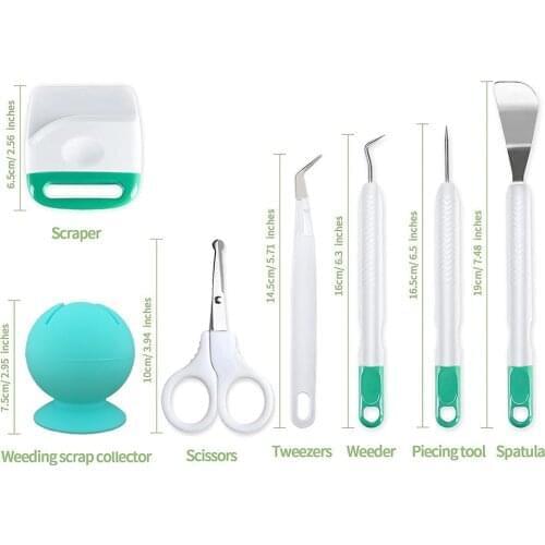 8pcs /set Craft Vinyl Weeding Tools Set With Vinyl Scrap Collector & Carrying Bag Basic Vinyl Silhouettes Cameos Lettering Tool