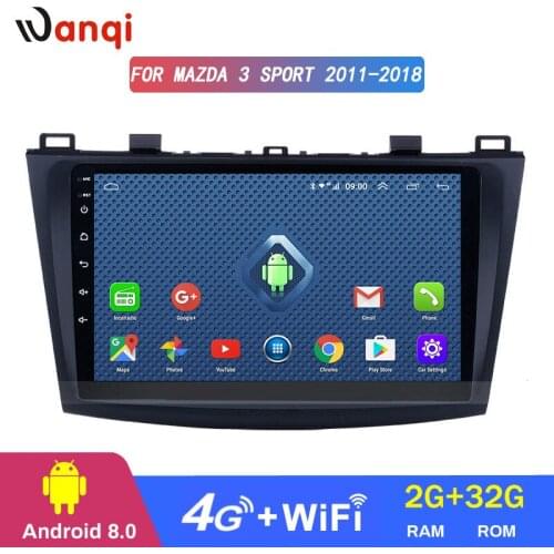 Wan qi 4G Lte All Netcom 9 inch car audio radio system player Android 8.0 For mazda 3 sport 2011-2018 gps navigation support swc