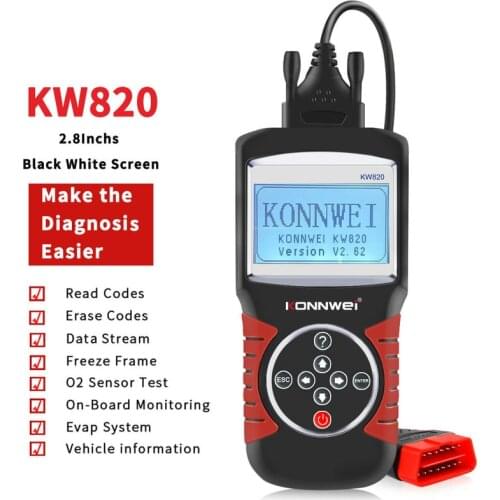 KW820 Automotive Scanner Multi-languages OBDII EOBD Diagnostic Tool Car Errors Code Reader Diagnostic Scanner in Spanish