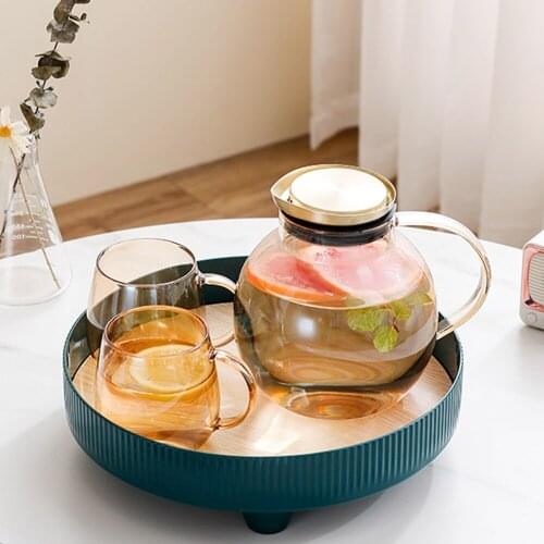 2021 Fruit Tray Wooden Round Storage Tray Desktop Decorative Tray Multifunctional for Perfume Jewelry Storage Tray Sundries Tray