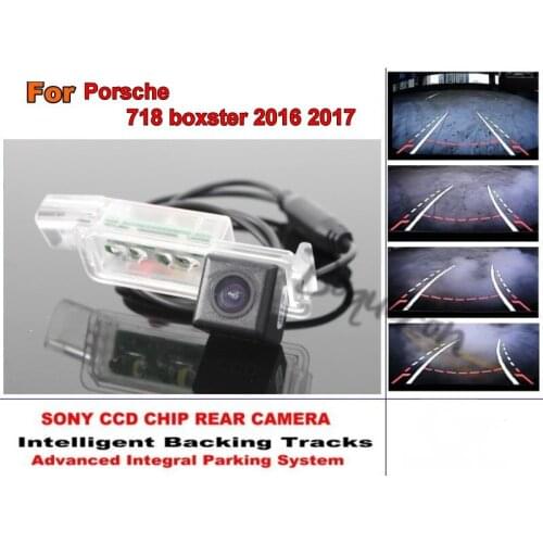 For Porsche 718 boxster 2016 2017 Smart Tracks Dynamic Tragectory Car Reverse Backup trasera Parking Rear View Camera HD