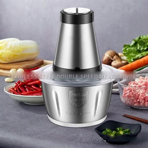 2L stainless steel double speed meat grinder food processor household multifunctional cutter