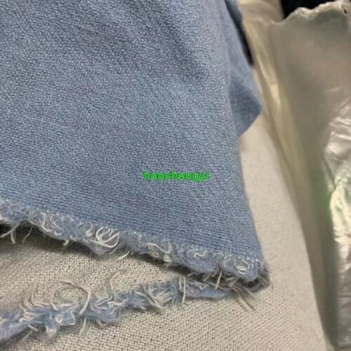 Brand imported high-end double-sided color pure wool linen winter clothing fabric