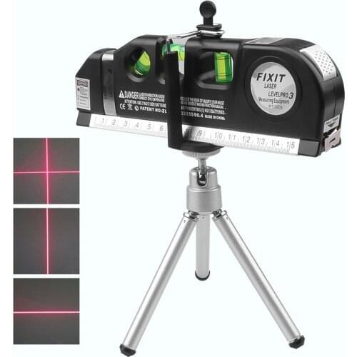 4 in 1 Infrared Laser Level Cross Line Laser Tape with 2.5m Measure Tape multifunction laser level tools