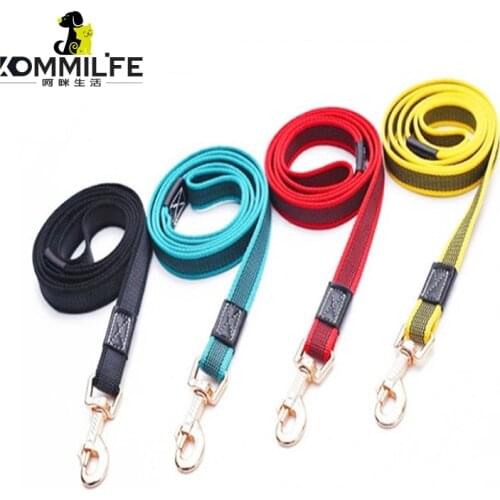 KOMMILIEF Durable Nylon Dog Leash Lead 1-2M Length Pet Training Leash for Medium Large Dogs Outdoor Walk Dog Traction Rope