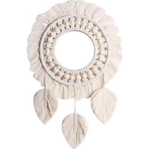 Round Mirror Macrame Mirror Wall Boho Home Decor For Apartment Living Room Bedroom Baby Nursery Dorm New Dropshipping