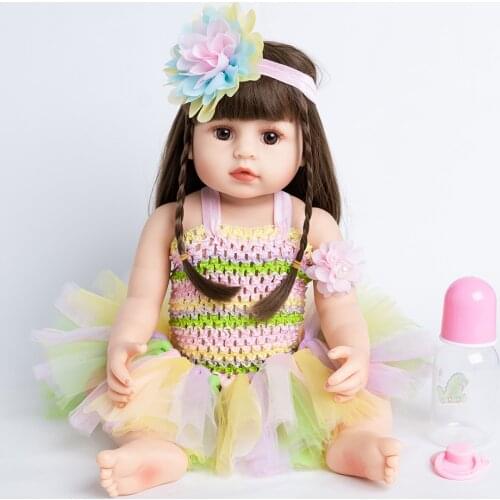 New Pattern Girl Toys 55cm Soft Silicone Reborn Dolls Surprises Baby Realistic Doll Reborn Vinyl Boneca Reborn Doll For Girls