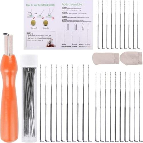 MIUSIE 30 PCS Wooden Handle Felting Needles 3 Sizes Wool Felting Needles With Needle Felting Tool For DIY Felting Wool Toy