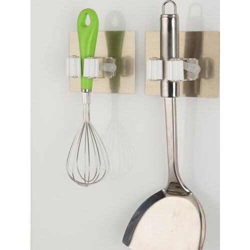 Multifunctional Bathroom Hooks Self-Adhesive Seamless Stickers Mop Rack Kitchen Broom Rack Kitchen Bathroom Hooks