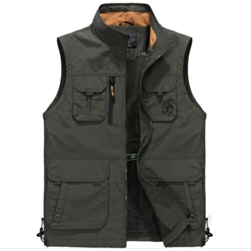 New Colete Masculino Male Summer Autumn Breathable Waistcoas Multipockets Aterproof Photographer Vest Men Sleeeless Jacket J3008