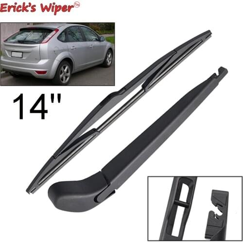 Ericks Wiper 14" Rear Wiper Blade & Arm Set Kit Fit For Ford Focus 2 MK2 Hatchback 2004 - 2011 Windshield Windscreen Window