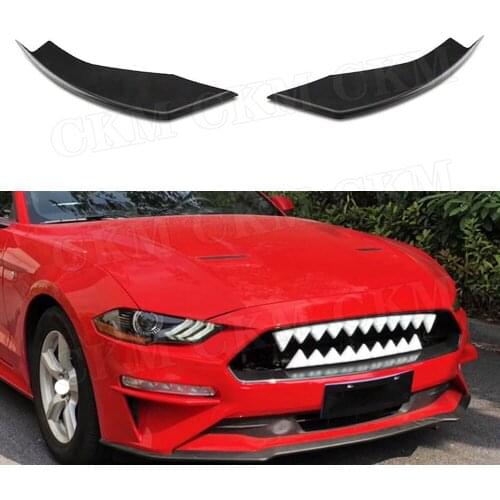 Carbon Fiber Material Front Bumper FogLamp Splitters for Ford Mustang Coupe 2 Door 2018 2019 2020